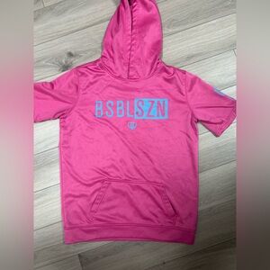 Pink hood short sleeve jacket baseball101